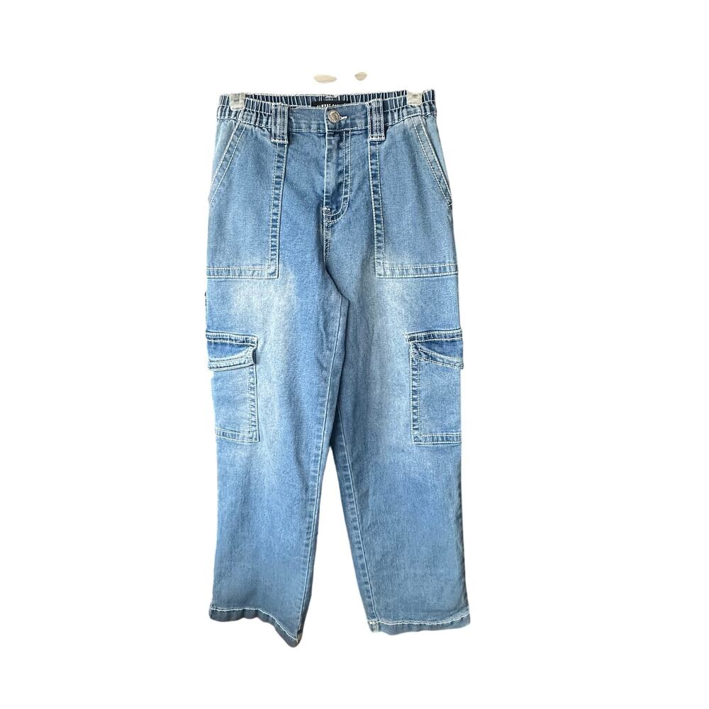 Almost Famous blue denim baggy cargo jeans